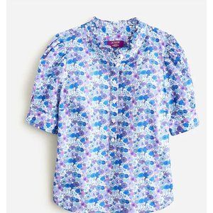 J. Crew Puff-sleeve button-front shirt Liberty Arrow Floral fabric NWOT size M